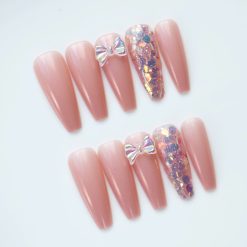 Set of 24 Simple and Gentle Fake Nails