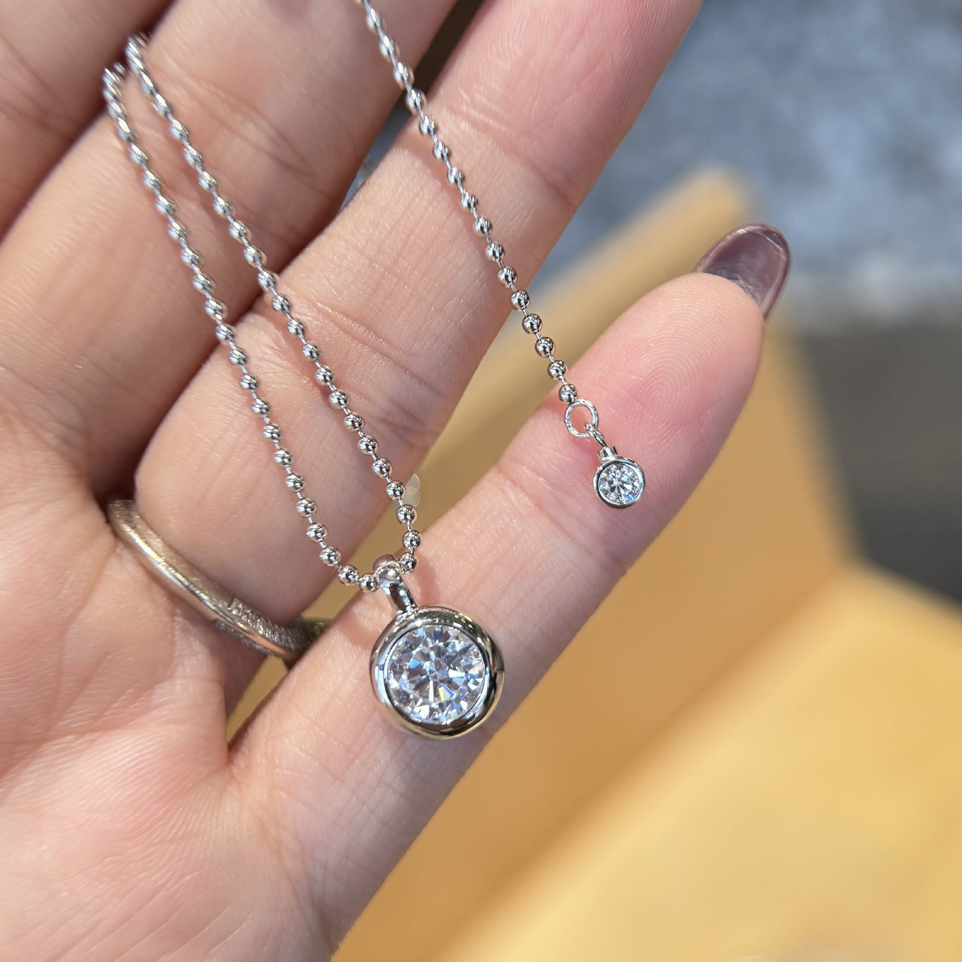 S925 Sterling Silver Bubble Diamond Necklace with Beads: French retro style, luxurious, sophisticated and versatile. S925 Sterling Silver Bubble Diamond Necklace with Beads: French retro style, luxurious, sophisticated and versatile.