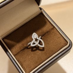 S925 Sterling Silver Clover Marquise Diamond Ring: Exquisite sparkle, sophisticated, classic, and understated luxury