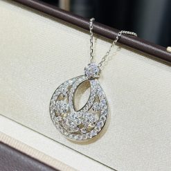 Large S925 Sterling Silver Snowflake Necklace: Elegant, classic and versatile teardrop design, Diamond studded