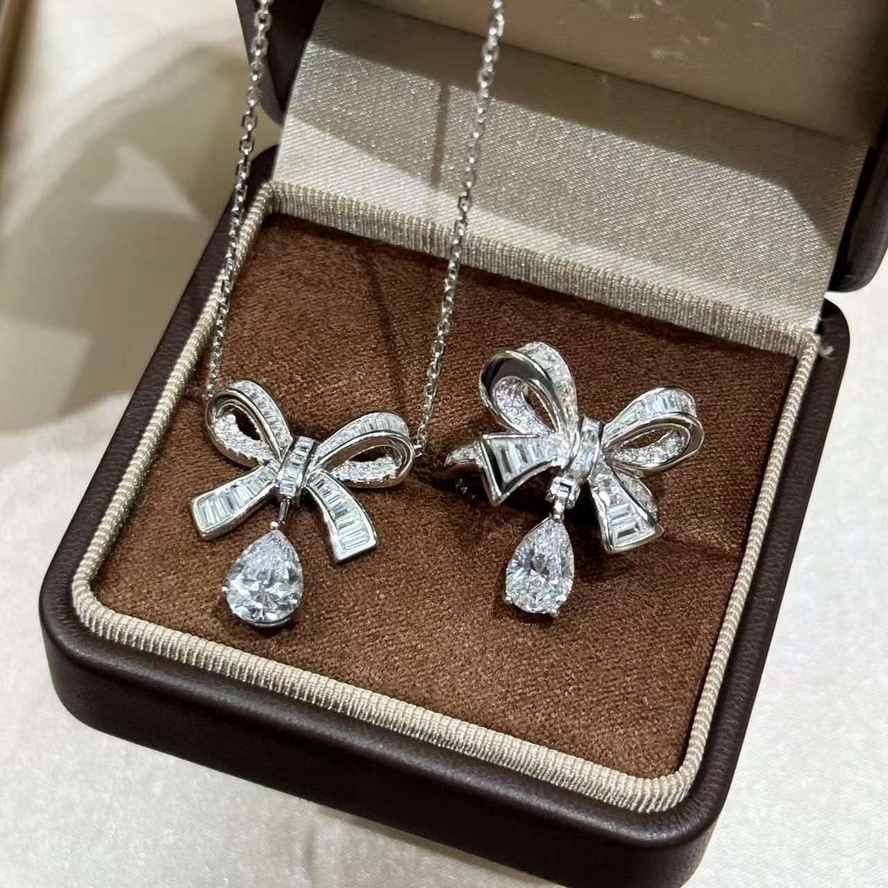 S925 Sterling Silver Square Diamond Teardrop Necklace/Ring - Elegant, sophisticated and versatile S925 Sterling Silver Square Diamond Teardrop Necklace/Ring - Elegant, sophisticated and versatile