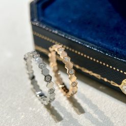 S925 Sterling Silver Honeycomb Diamond Semi-Ring, CNC Handcrafted, Classic Style, Versatile, Stackable, Lightweight Luxury Ring