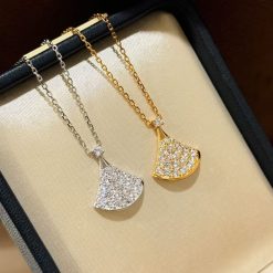 S925 Sterling Silver Fan Necklace, Lightweight Luxury, Classic, Mini Size, Multi-Function, Unmarked Fan Shape