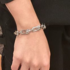 S925 silver tiffany bracelet, interwoven links, simple luxury, unique design, versatile.
