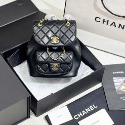CHANEL DUMA MINI BACKPACK size 17x22cm ✅ soft and smooth lambskin material