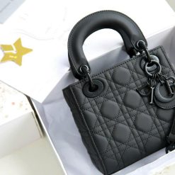 MEDIUM ULTRA MATTE MINI LADY DIOR BAG super size 17cm Material: Latte Ultramatte Cannage Calfskin