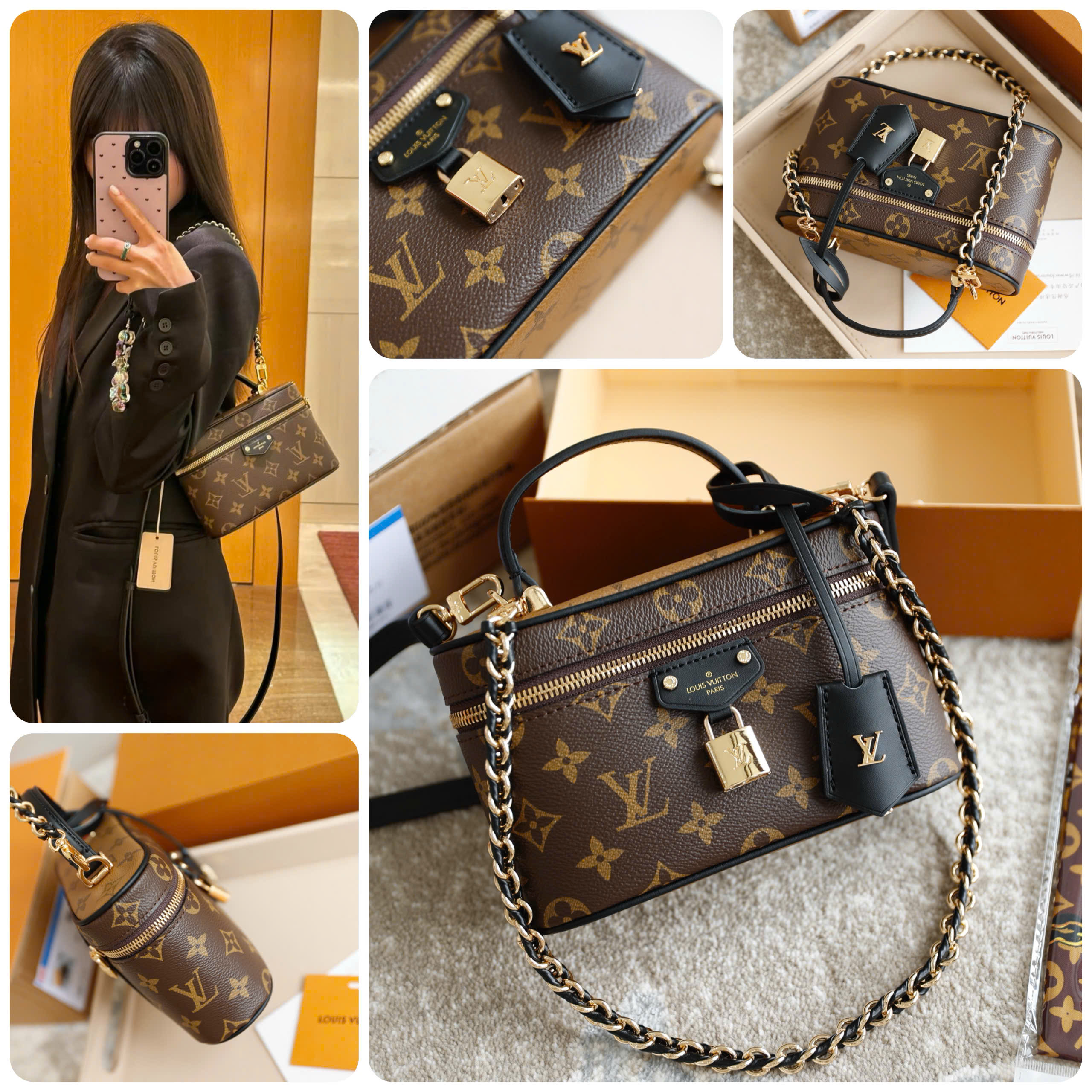 LV VANITY FLAT TRUNK size: 19x12cm LV VANITY FLAT TRUNK size: 19x12cm