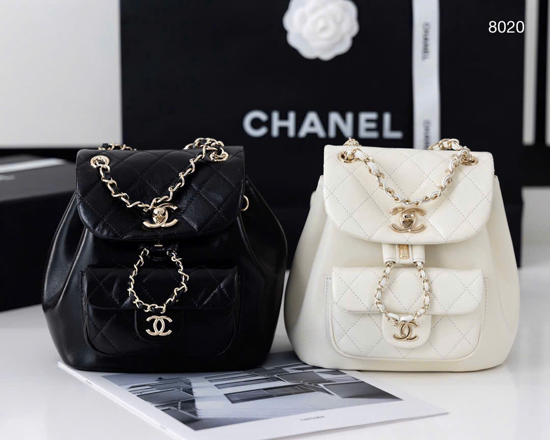CHANEL DUMA MINI BACKPACK Soft lambskin material size: 17 x 22 cm CHANEL DUMA MINI BACKPACK Soft lambskin material size: 17 x 22 cm