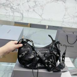 Balenciaga Black Small Original 100% Genuine Leather Size 26