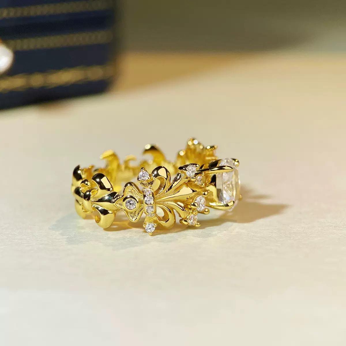 S925 Sterling Silver Iris Ring for Women, Exquisite and Luxurious S925 Sterling Silver Iris Ring for Women, Exquisite and Luxurious