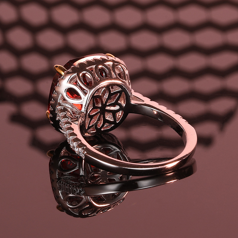 S925 Sterling Silver Ruby Ring for Women, 13*13 Gemstone, High-End Ring for Ladies, Perfect for Parties S925 Sterling Silver Ruby Ring for Women, 13*13 Gemstone, High-End Ring for Ladies, Perfect for Parties