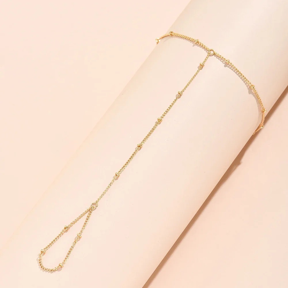 Dainty Hand Chain Bracelet Ring Gold Plated Handmade Link Chains Connecting Harness Bracelets Hand Jewelry 01