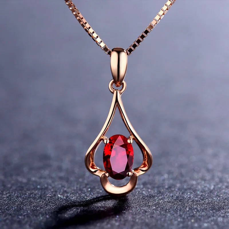Jewelry Oval Shaped Ruby Gemstone Pendant Accessories For Women 01