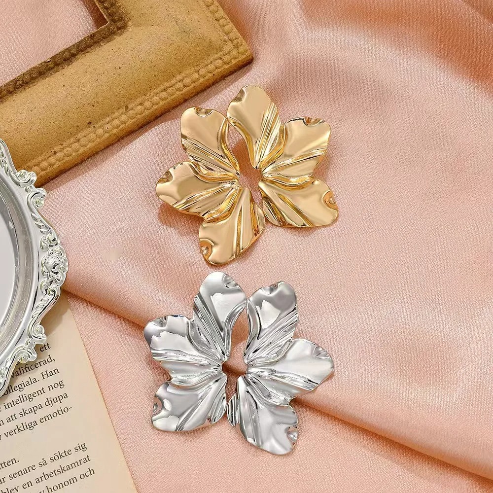 New Design French Irregular Petal Stud Earrings For Women 01