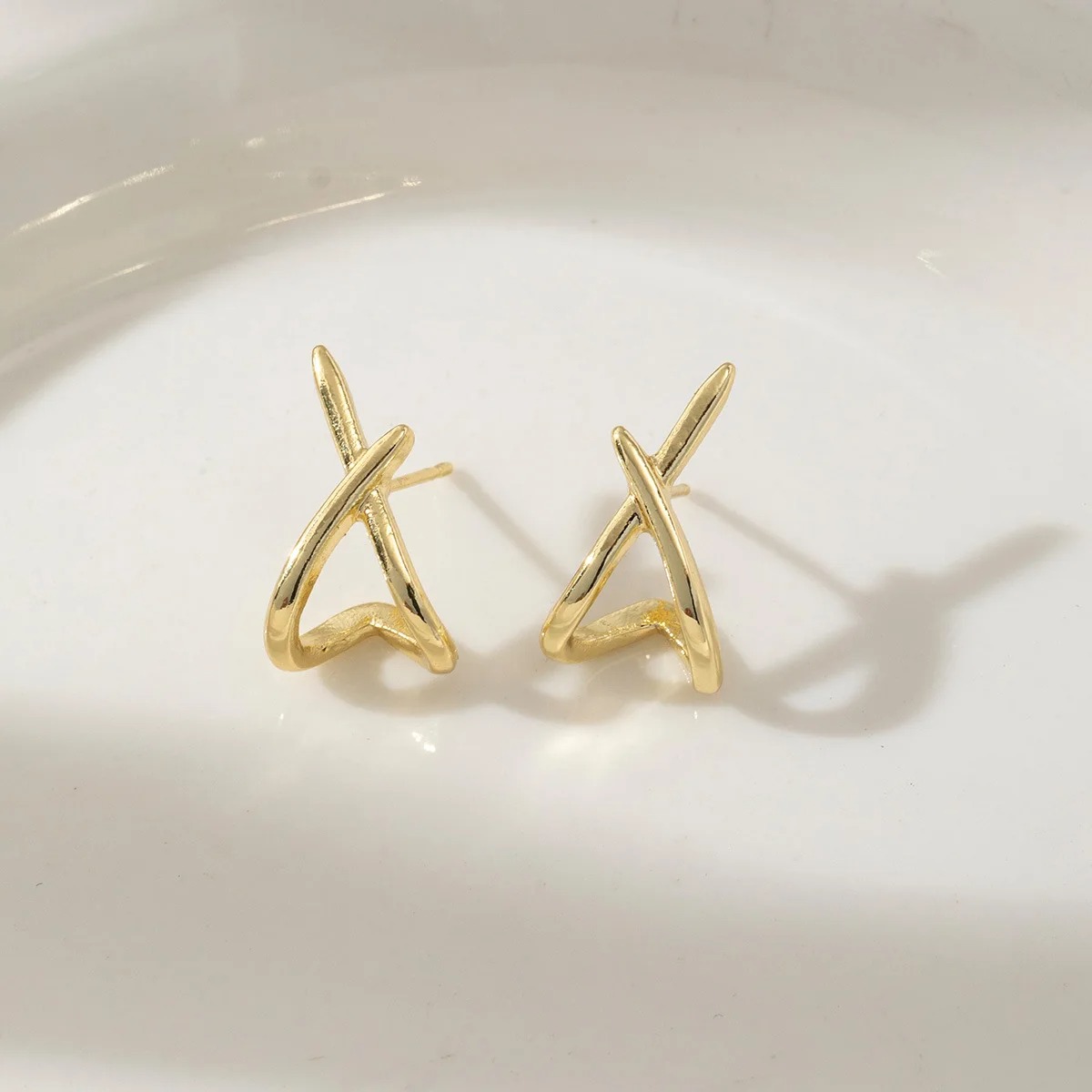 Cross Stud Earrings For Women Dainty Simple Minimalist Earring 01