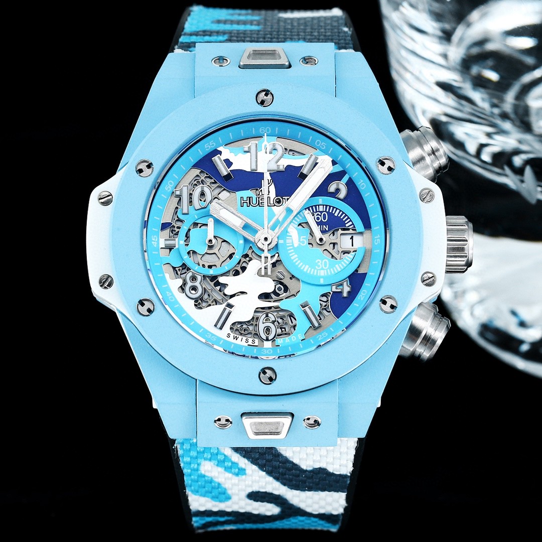 Replica Hublot Carbon Fibre Quartzl Watch 45mm