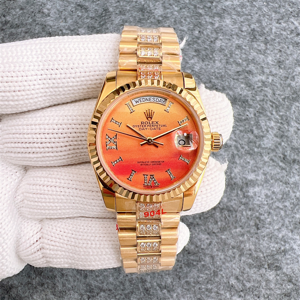 Replica Rolex Daydate 904l Stainless Steel Automatic Mechanical Watch 36mm